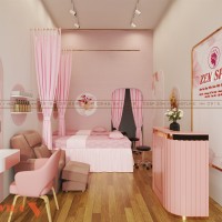 Thiết kế spa ZEN dễ thương với gam hồng hiện đại